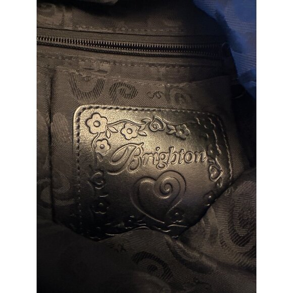 Brighton Straw Purse Leather Detail Shoulder Strap Silver Hardware - Picture 7 of 7